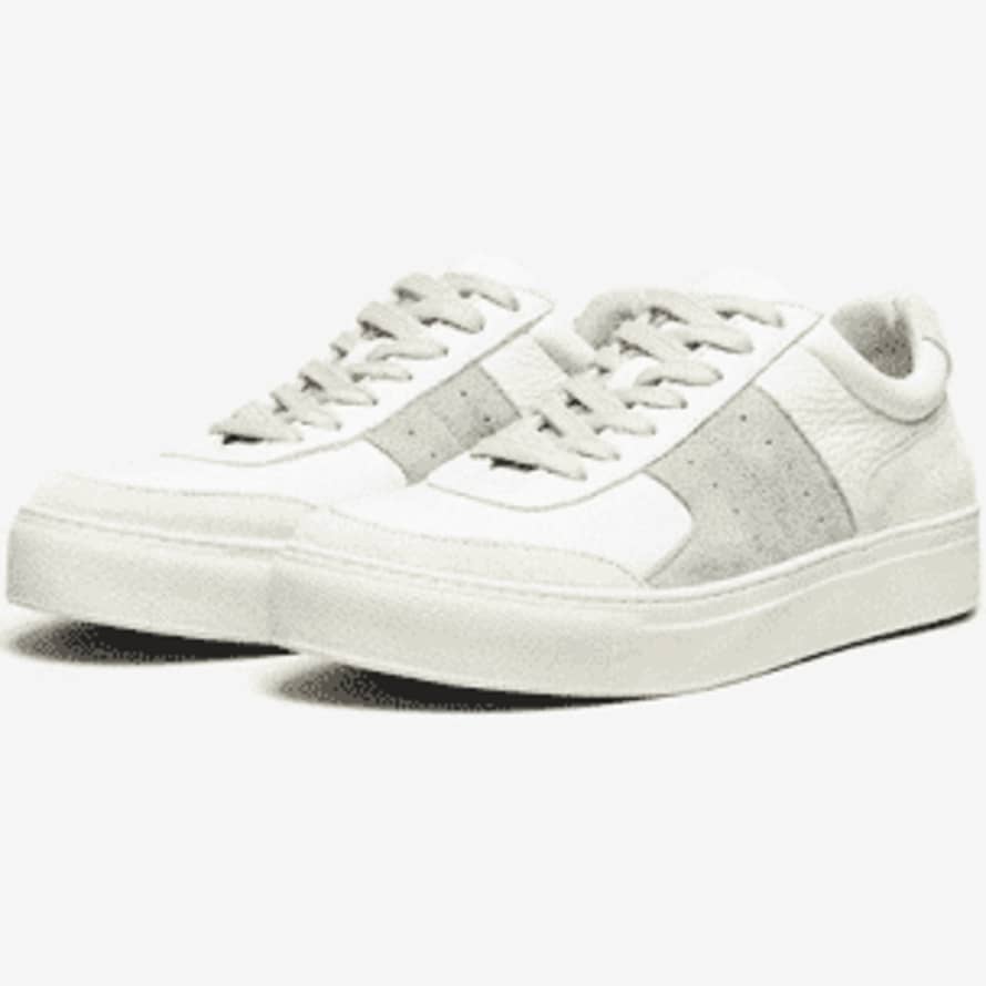 Selected Femme White and Gray Mix Suede Trainers 