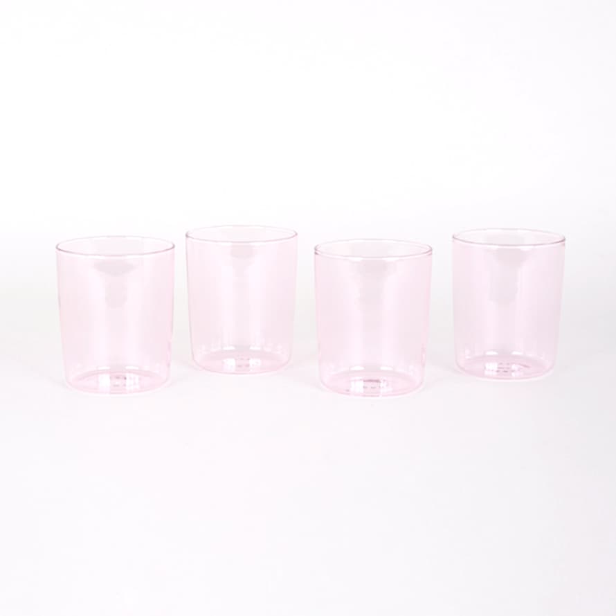 Maison Balzac Set of Four Drinking Glasses  - PINK