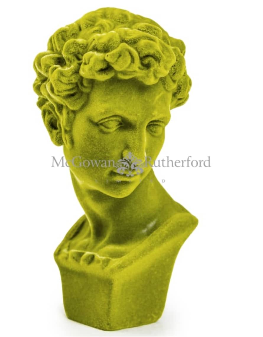 McGowan & Rutherford Bright Green Flock Classic Bust Figure