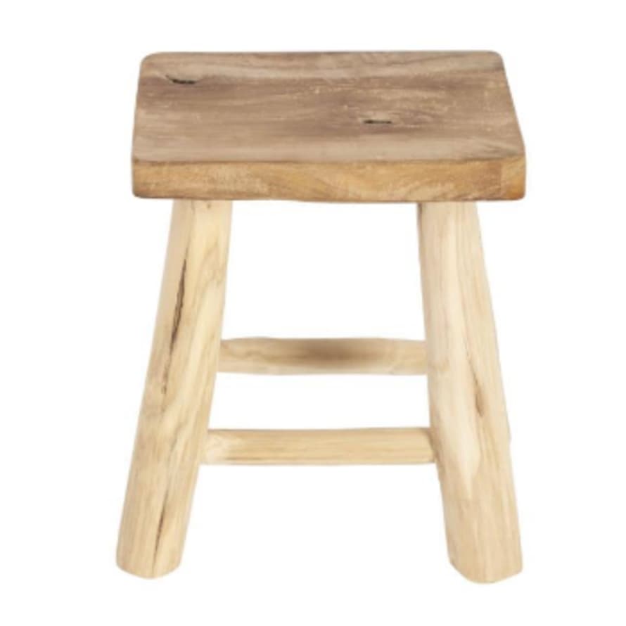 Dröm Collection Low Wooden Stool in Natural Colour