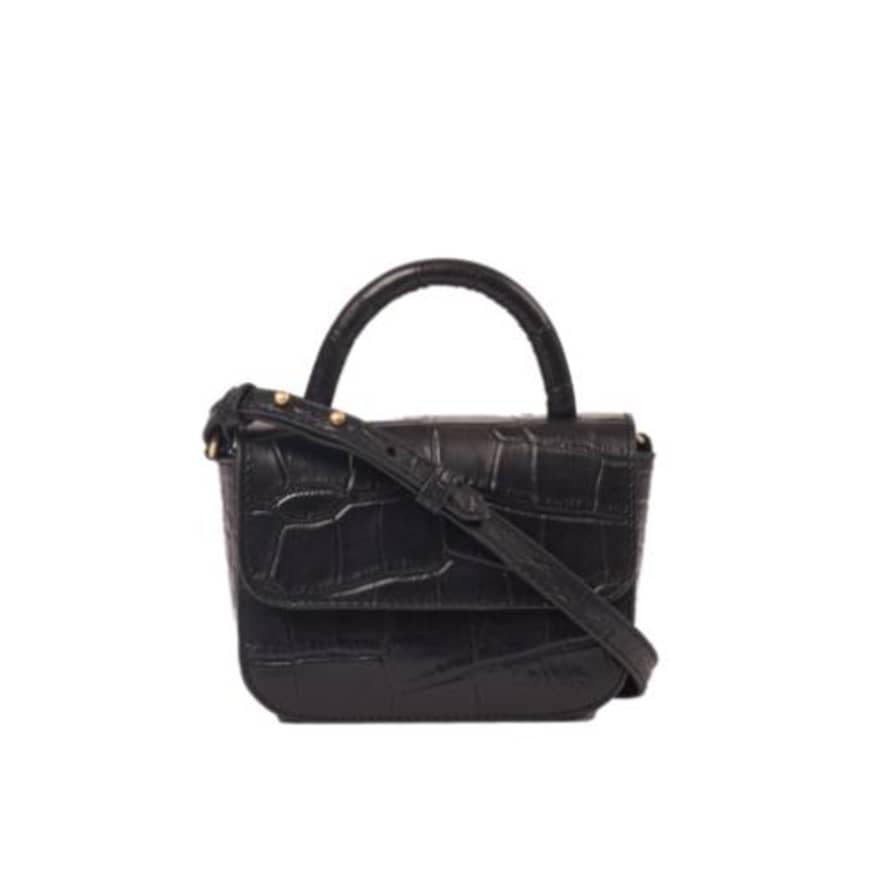 O My Bag  Nano Bag Black Classic Croco Leather