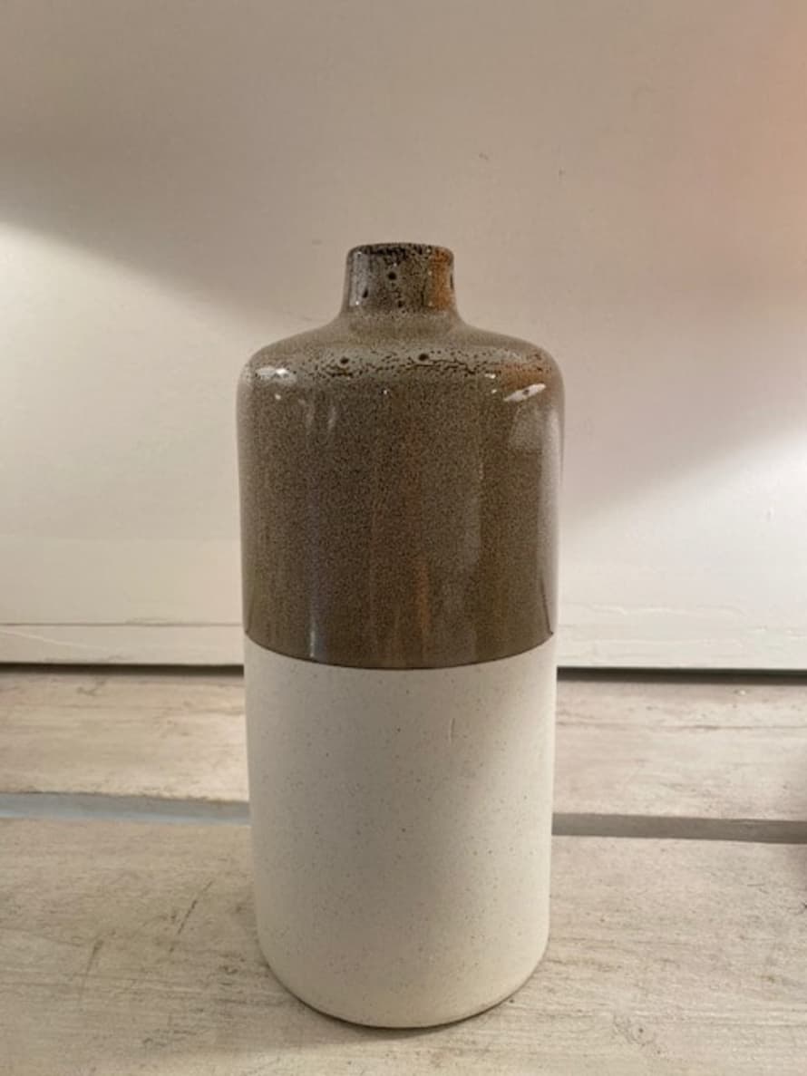 Cote Table Taupe Glazed Stoneware Vase