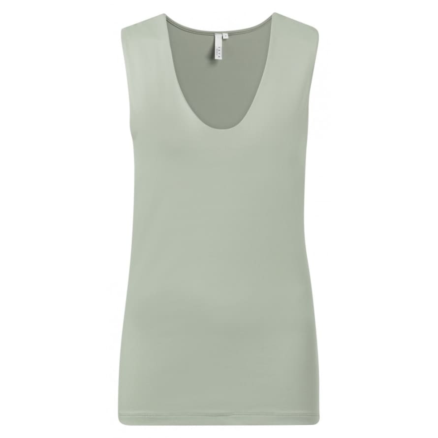 Yaya Dark Sage Round Neck Vest Top