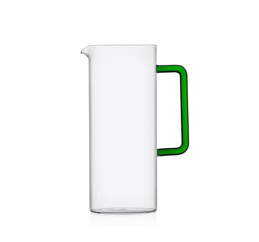 Ichendorf Milano Glass Jug Tube with Green Glass Handle