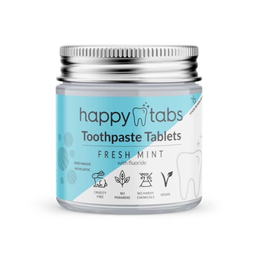 Happy Tabs Natural and Zero Waste Toothpaste Tablets Fresh Mint 