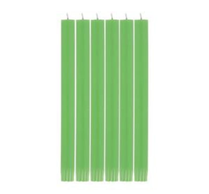 British Colour Standard Grass Green Eco Dinner Candles Set of 6