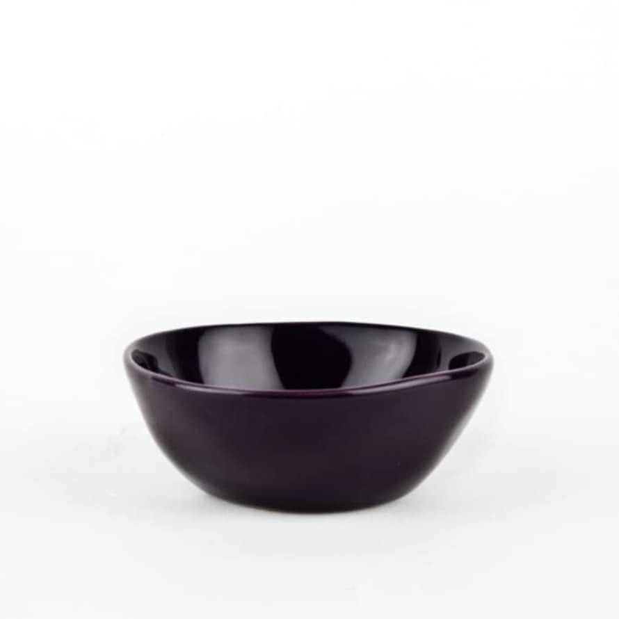 Quail's Egg Aubergine Ceramic Dipping Bowl Small