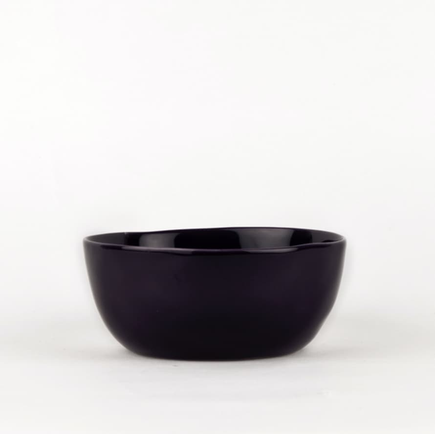 Quail's Egg Aubergine Ceramic Dipping Bowl Large