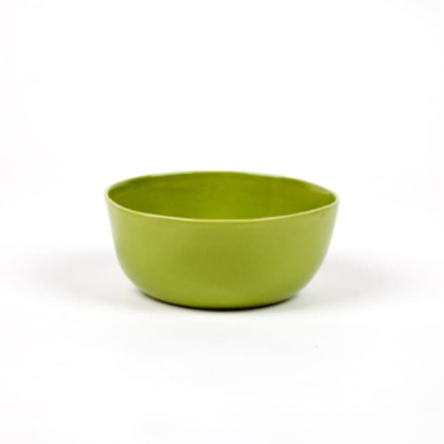 Quail's Egg Green Ceramic Dipping Bowl Large