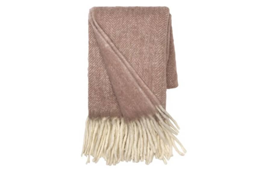 Cozy Living Mohair Throw In Rouge Pink