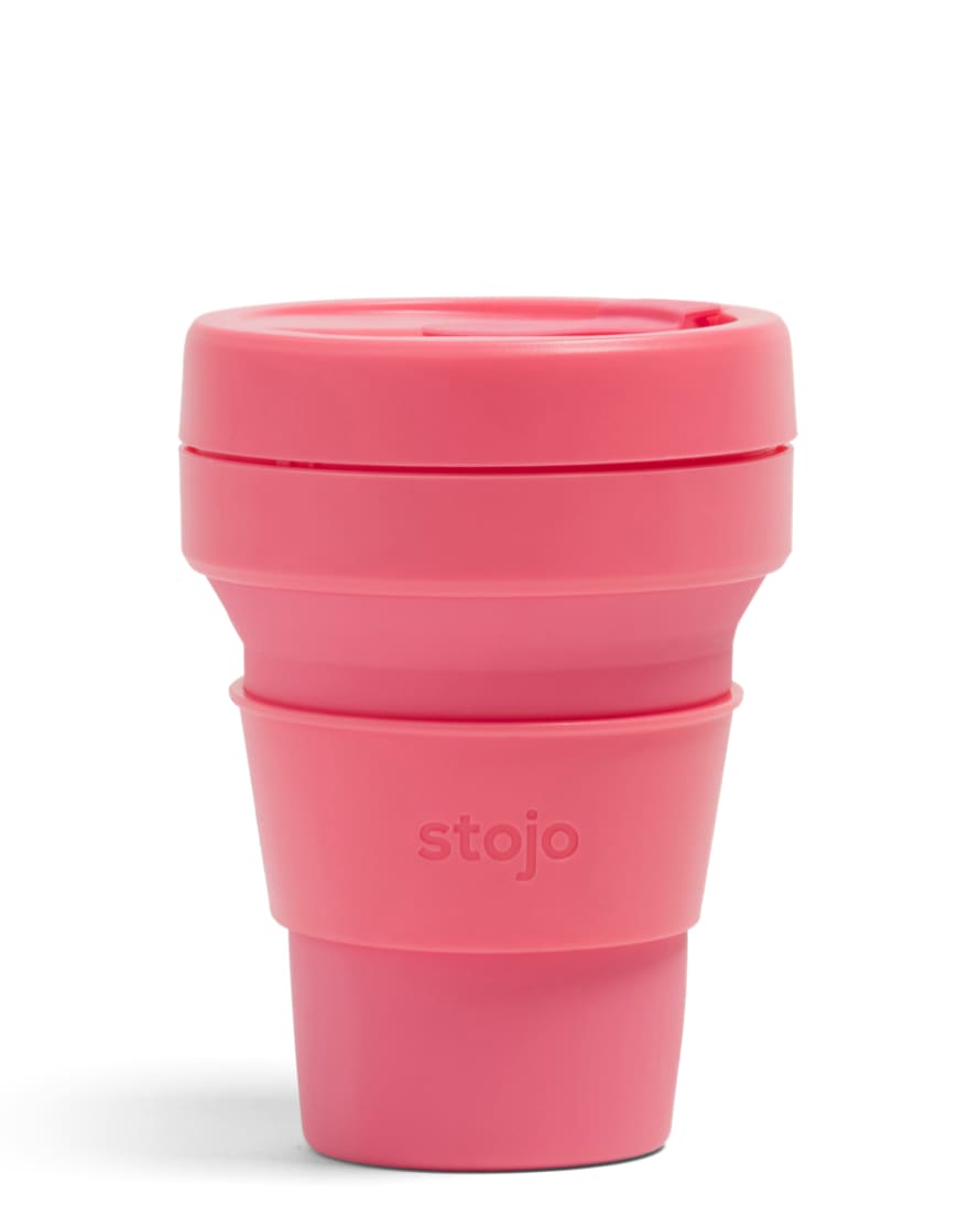 Stojo Peony Pink Silicone Collapsible Coffee Cup