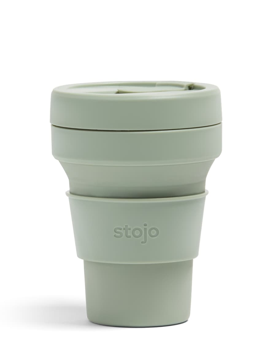 Stojo Sage Green Silicone Collapsible Coffee Cup