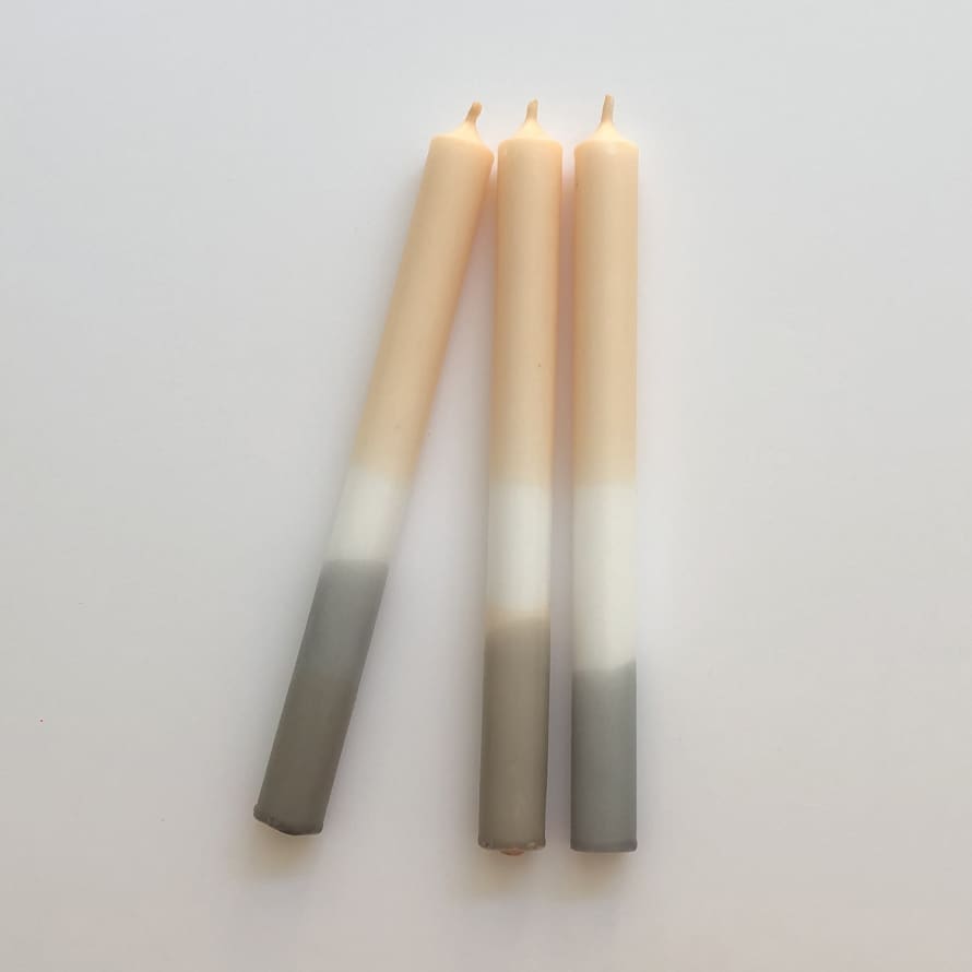 Frau Gold Dip Dye Candles 3 Pack - Pastels