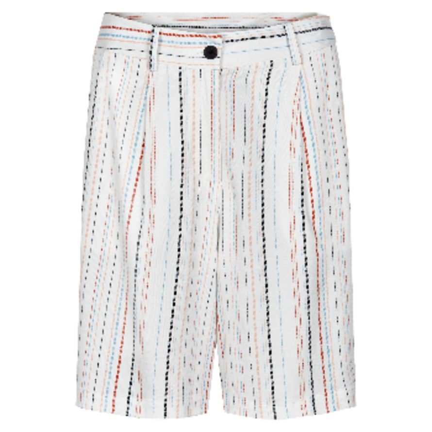 Numph Nubrinley Shorts - Bright White Stripe