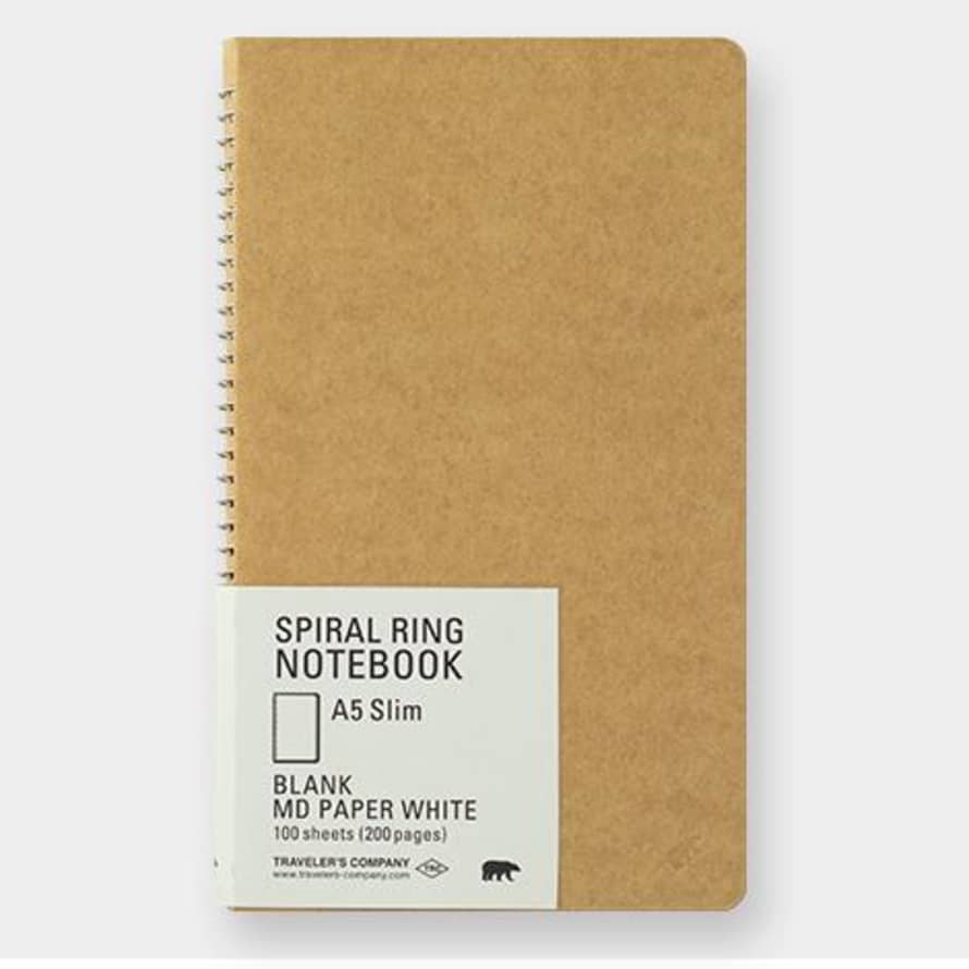 Traveler's Company Spiral Ring Notebook A5 Slim MD White