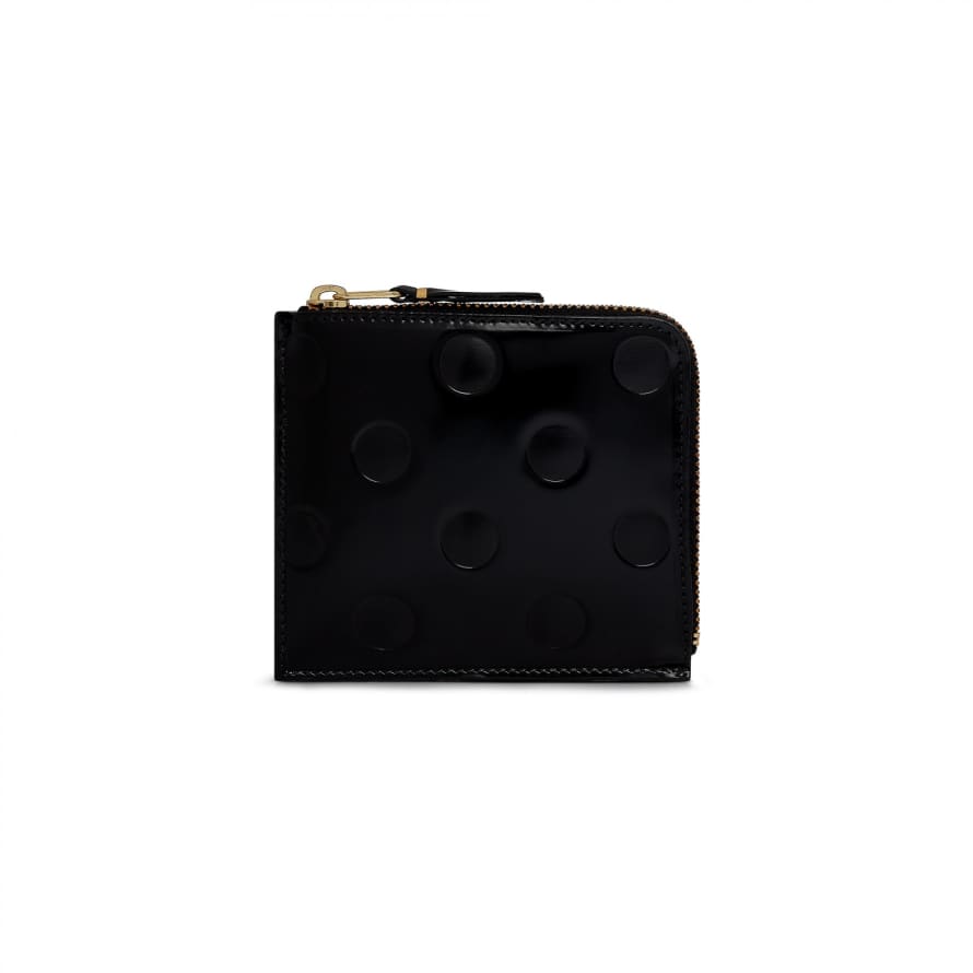 Comme Des Garcons CDG Leather Wallet Polka Dots Embossed (Black SA3100NE)