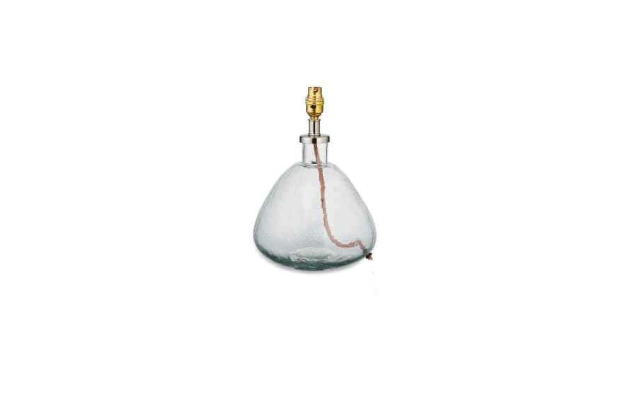 Nkuku Baba Glass Lamp Clear Small Wide