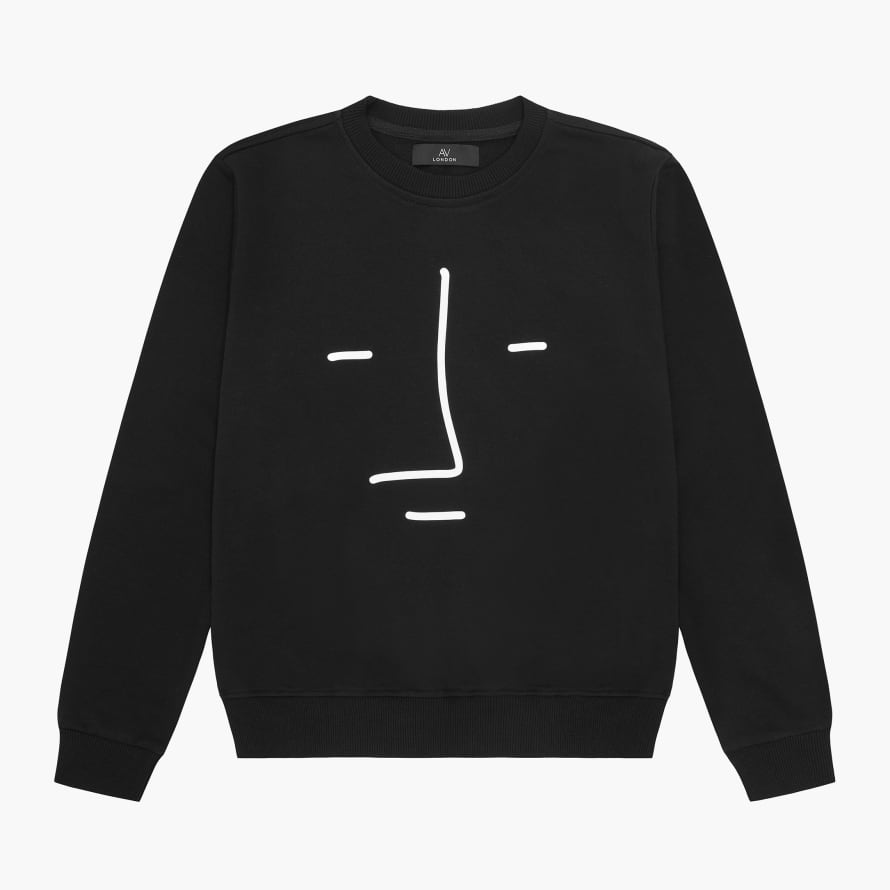 AV London  Black and White Profile Sweatshirt