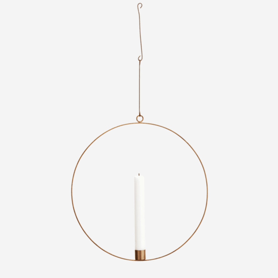 Madam Stoltz Round Hanging Garland Ring with Candleholder