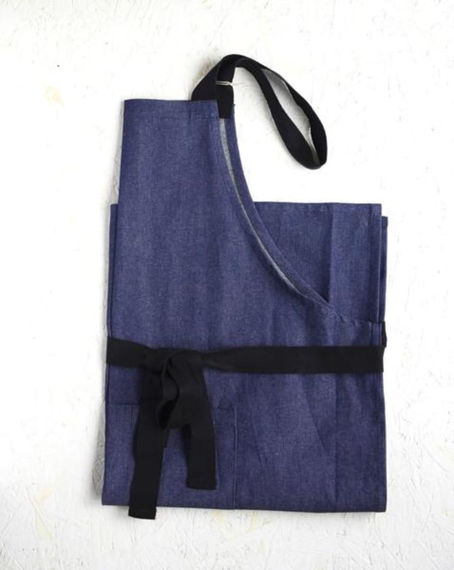 T&SHOP Denim Apron With Patch Pocket