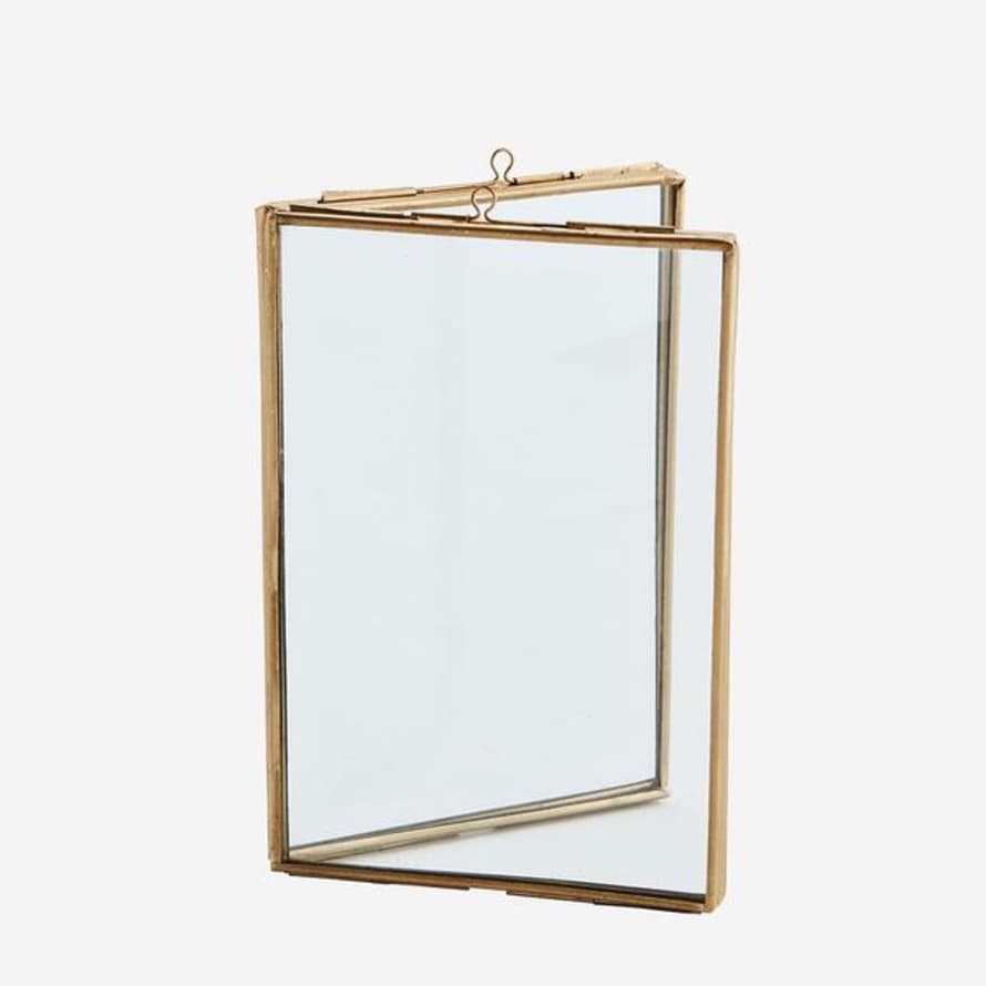 Madam Stoltz 10 x 15cm Brass Standing Double Frame