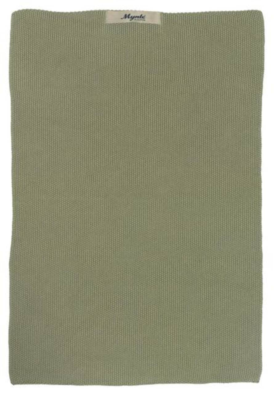 Ib Laursen Olive Green Knitted Cotton Towel