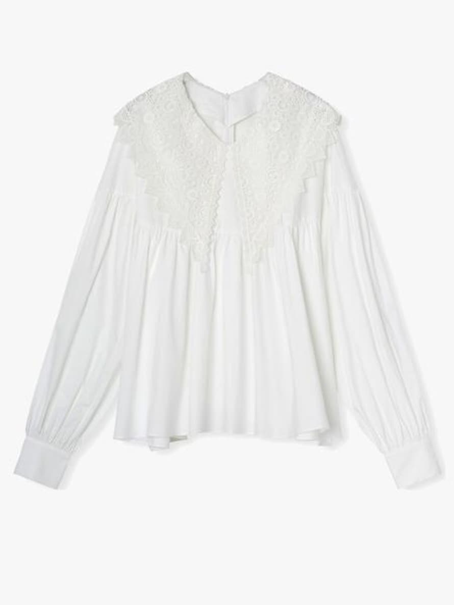 Trouva: Valery Broderie Collar Blouse White