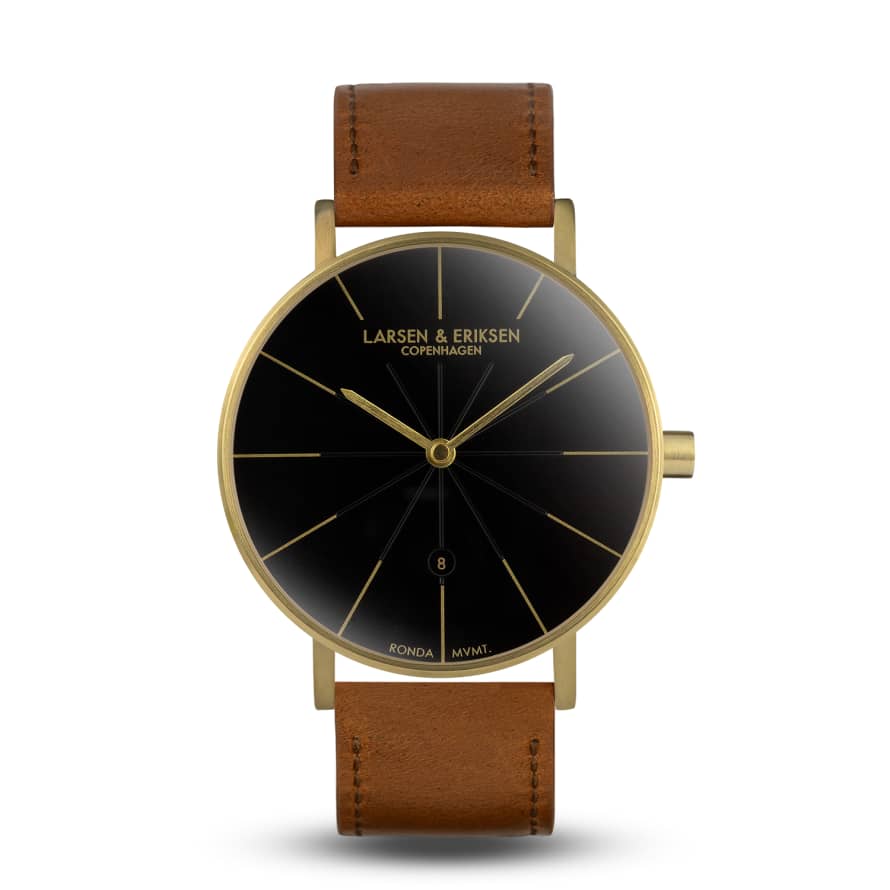 Larsen & Eriksen Gold, Black & Brown 39 mm Værk Watch