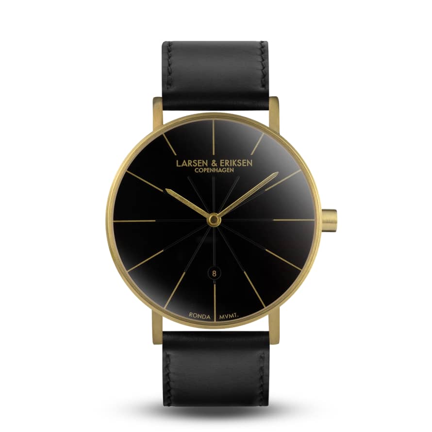 Larsen & Eriksen Gold, Black & Black 35 mm Værk Watch