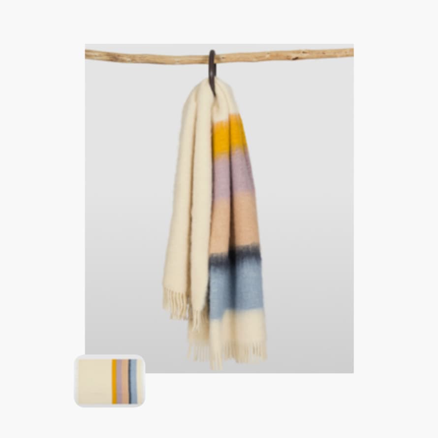 Mantas Ezcaray Serenity No. 15 Striped Mohair and Wool-Blend Throw 