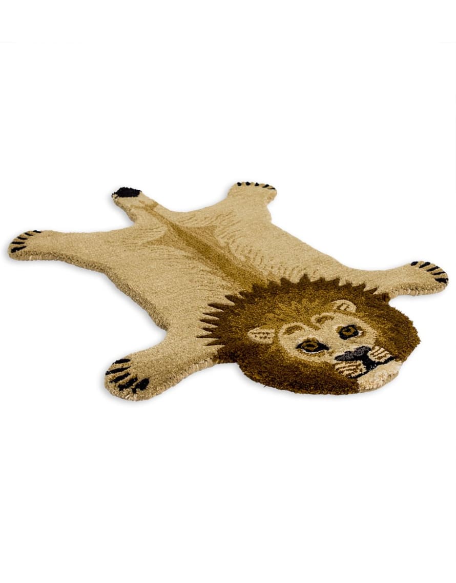 &Quirky Hand Tufted Lion Woollen Rug Small