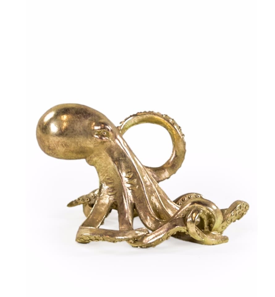 &Quirky Gold Octopus Wine Bottle Holder