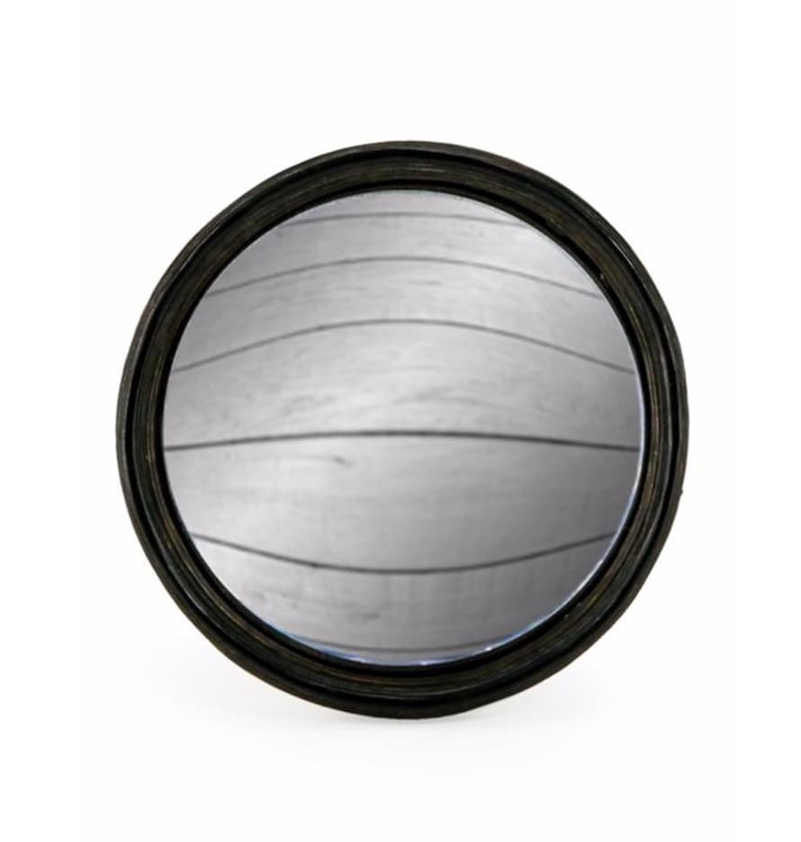 &Quirky Black Thin Framed Large Convex Mirror