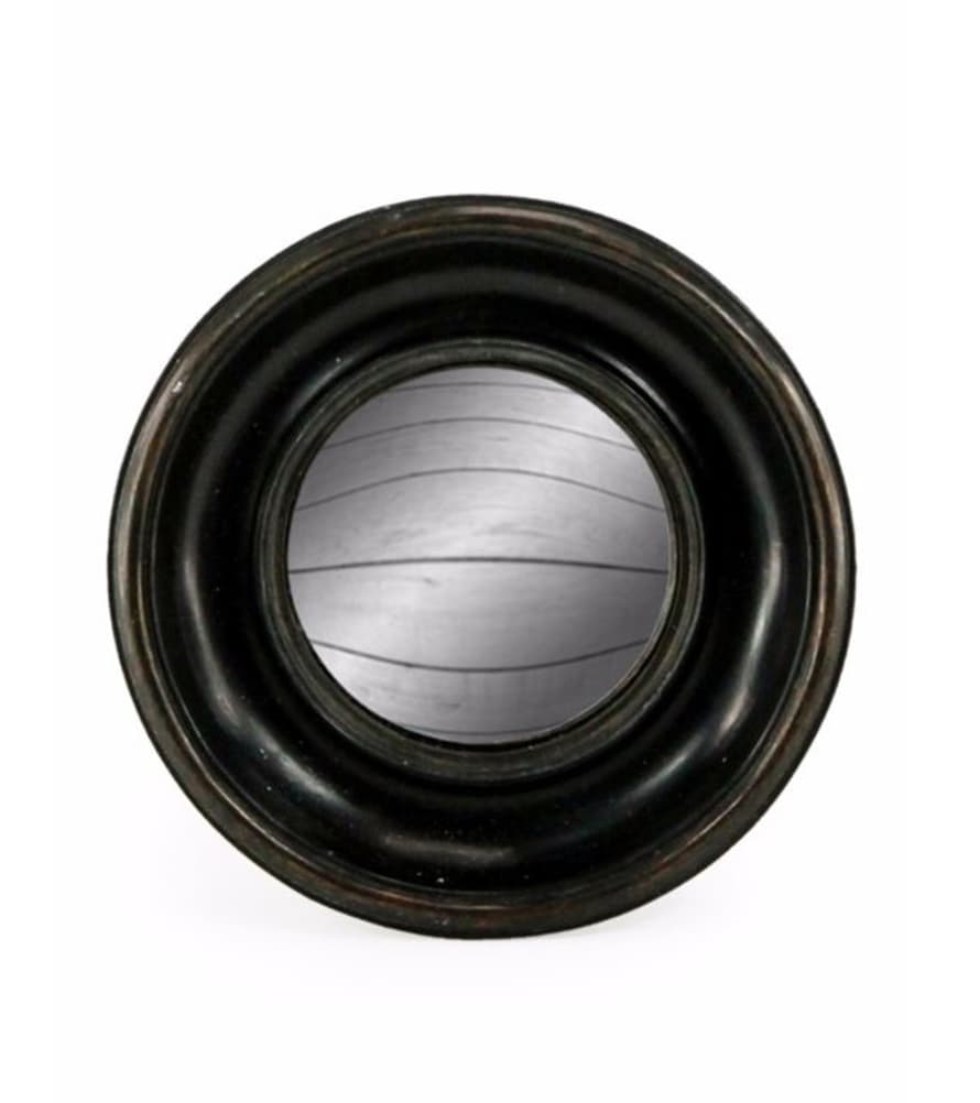 &Quirky Black Deep Framed Small Convex Mirror