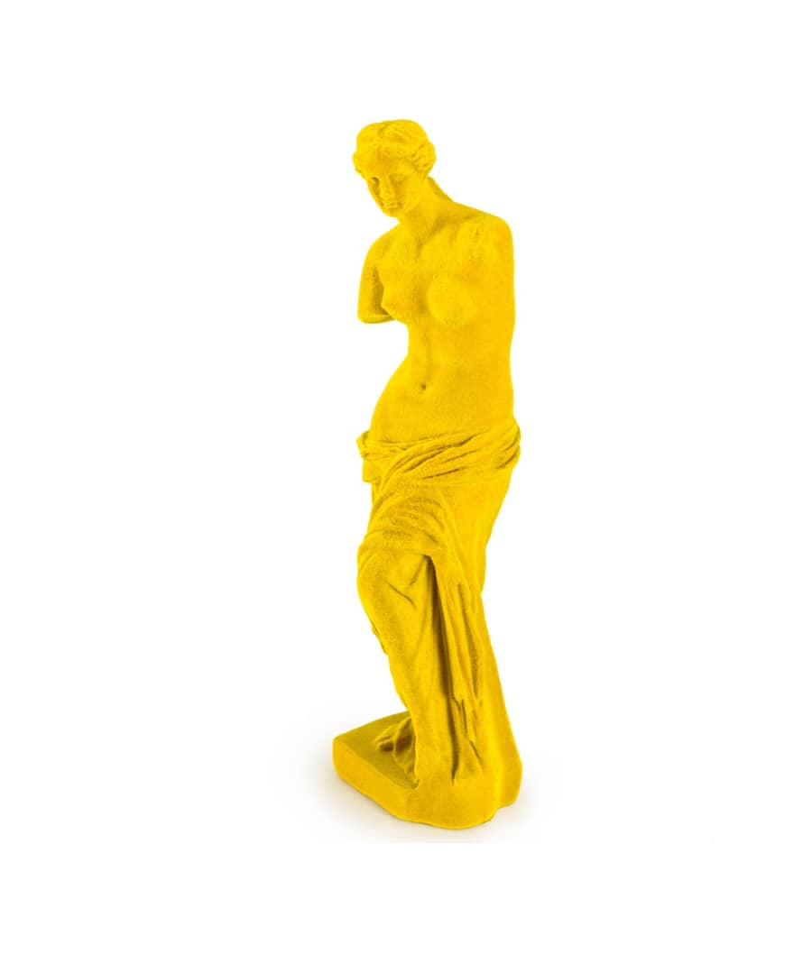 &Quirky Bright Yellow Flock Venus De Milo Figure