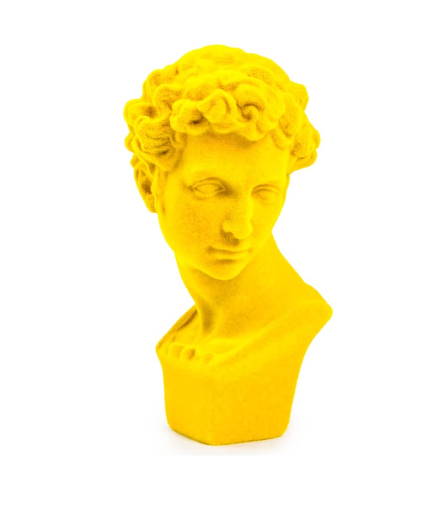 &Quirky Bright Yellow Flock Classic Greek Bust