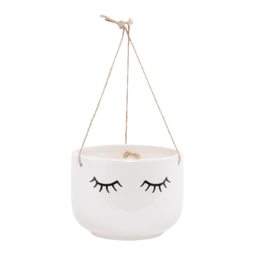 &Quirky Eyes Shut Hanging Planter