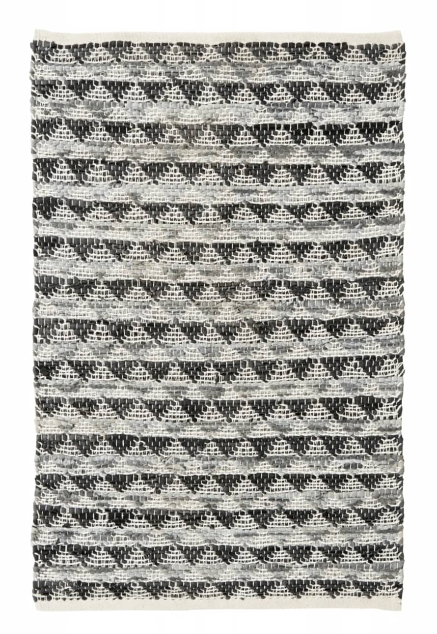 Nordal Triangle Leather Carpet, Grey/Black, 60 X 90cm