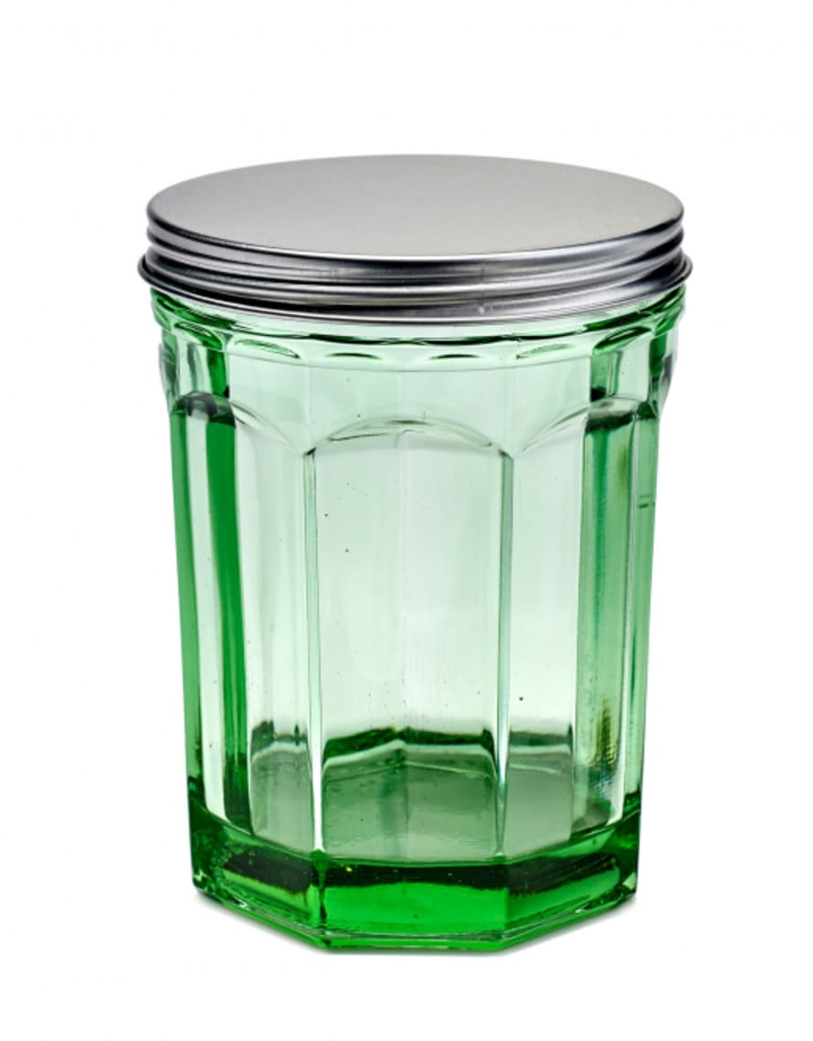 Serax Jar with Lid Fish Transparent Green