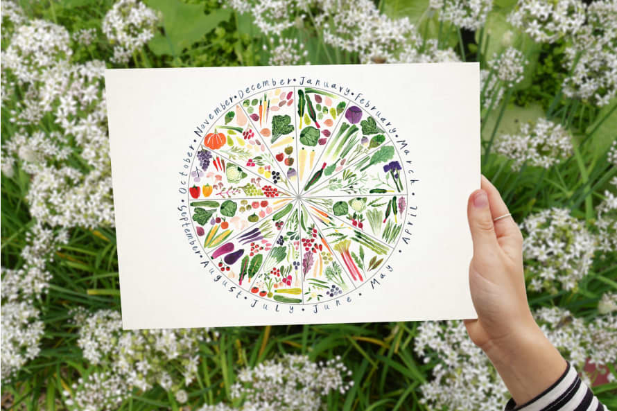 Hattie Buckwell Seasonal Fruit and Veg - A3 Art Print