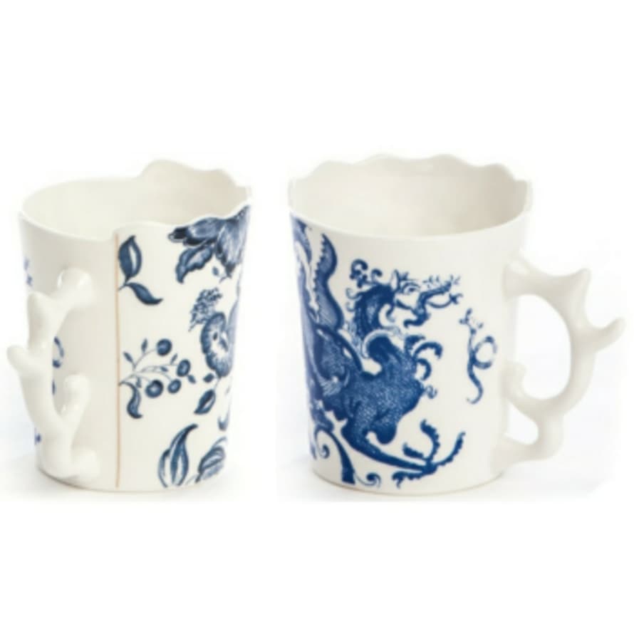 Seletti Set of 2 Blue and White Hybrid Procopia Mug