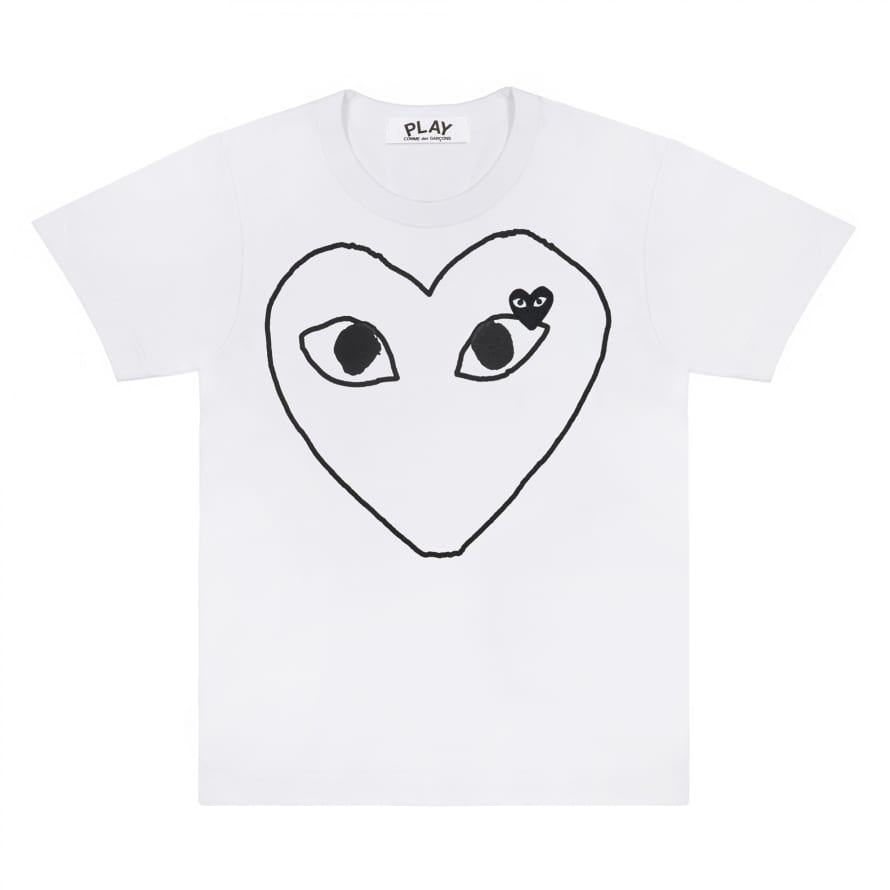 Comme Des Garcons Play Play T-Shirt White P1T102