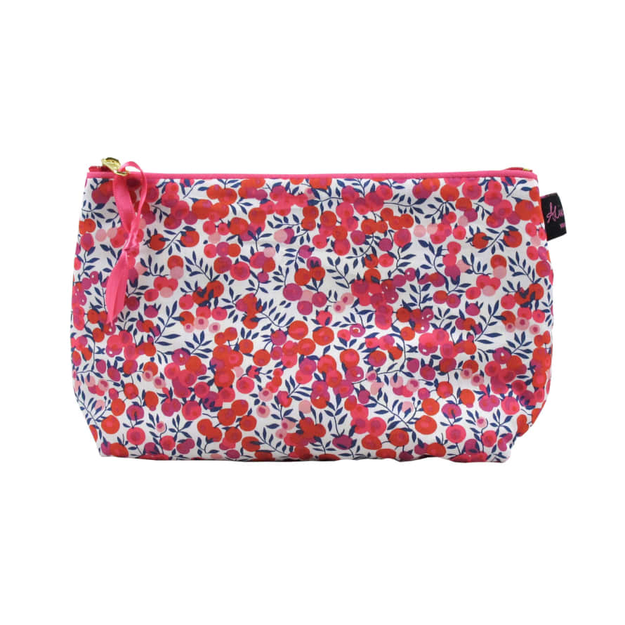 Alice Caroline  Wiltshire Red Liberty Print Fabric Cosmetic Bag  