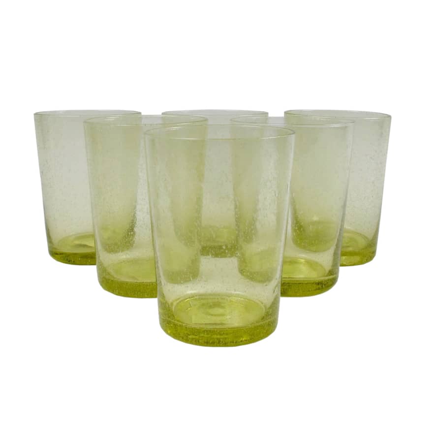 British Colour Standard Boxed Set of 6 Recycled Glass Tumblers - Tuscan Yellow