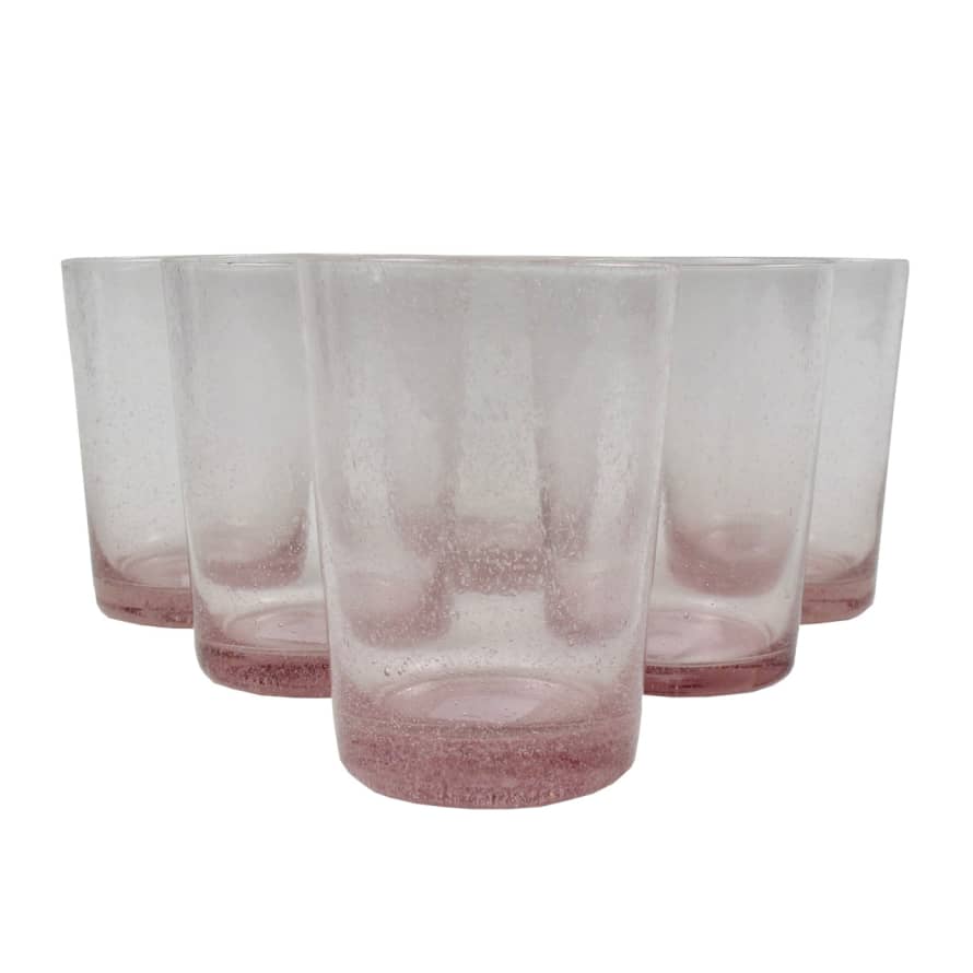 British Colour Standard Boxed Set of 6 Recycled Glass Tumblers - Old Rose