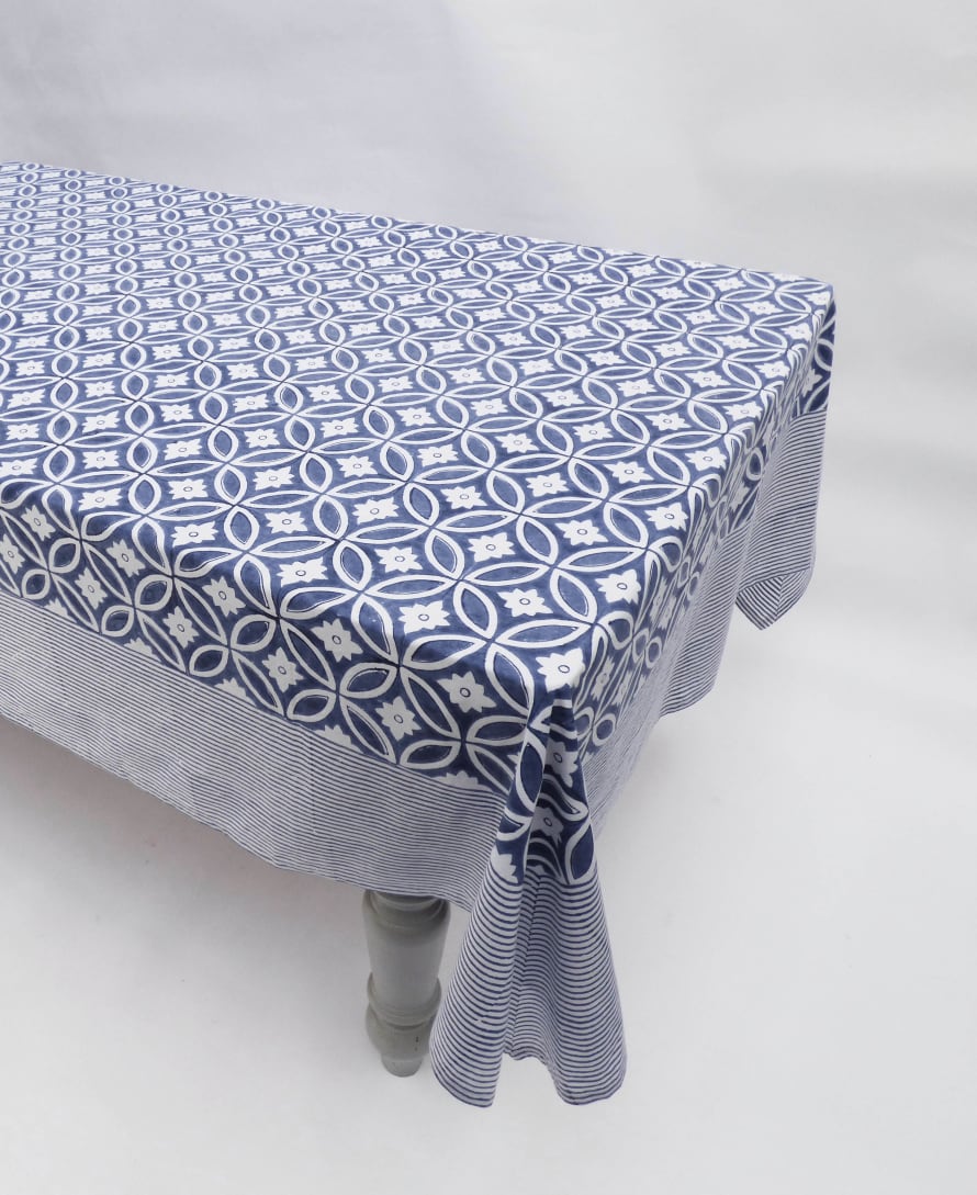 Indigo & Wills Medium Kerela Design cotton Tablecloths in Blue