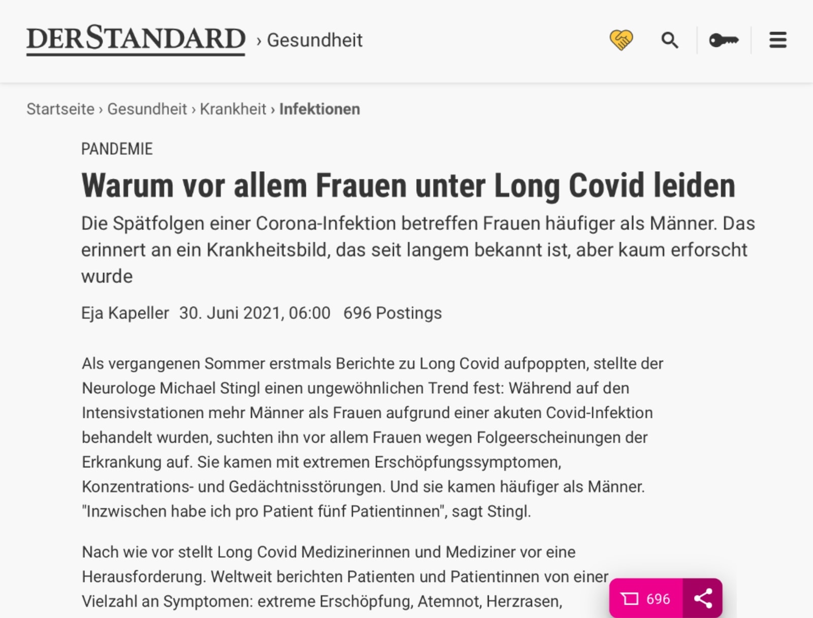 Warum vor allem Frauen unter Long Covid leiden