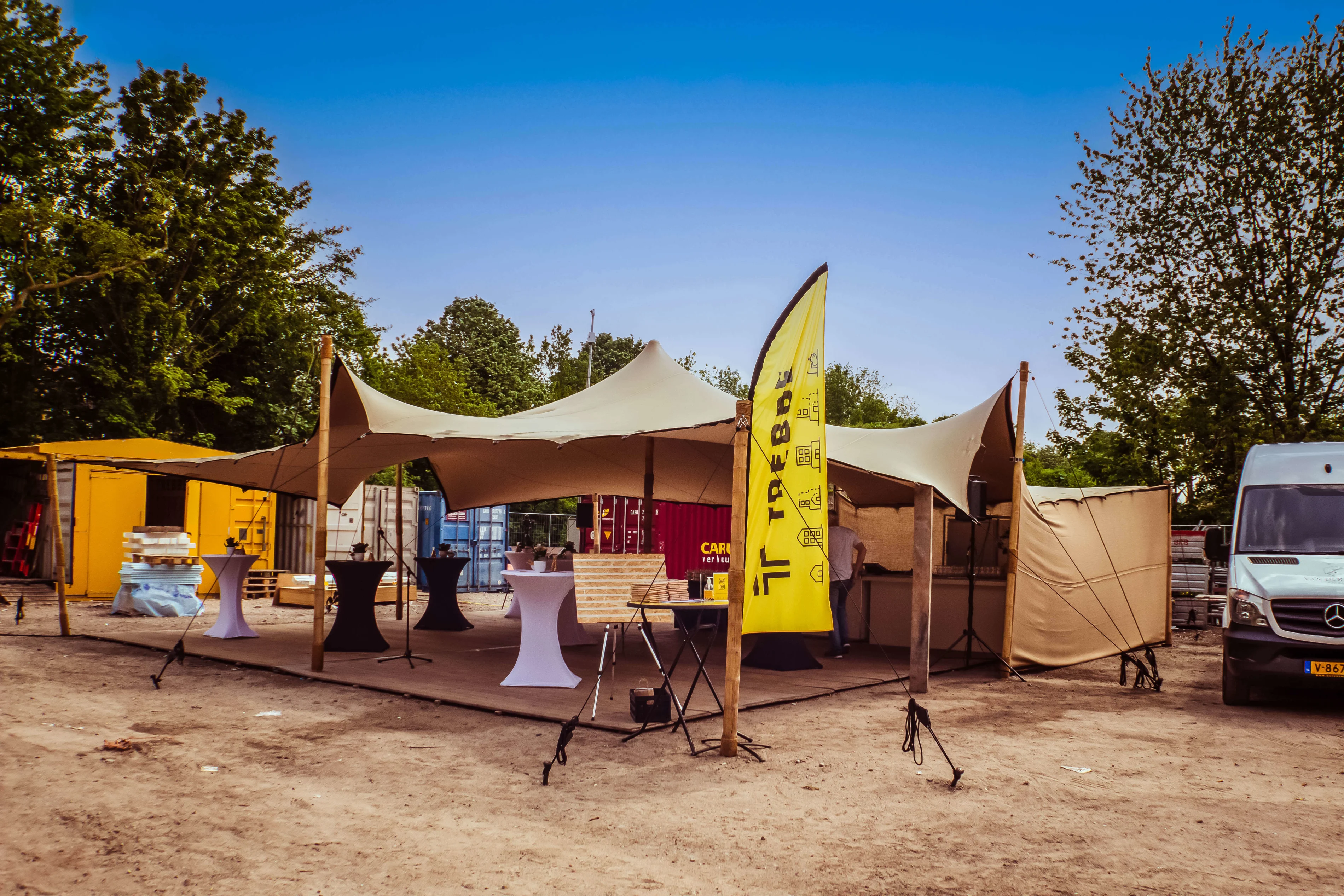 Stretchtent voor cateraar