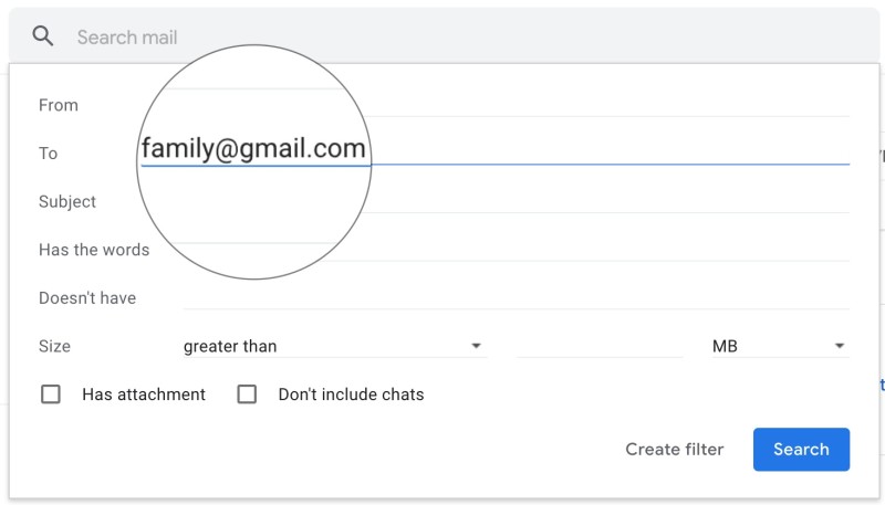 Gmail filter settings tab