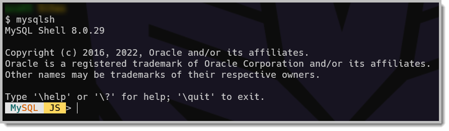 MySQL Shell JS Mode